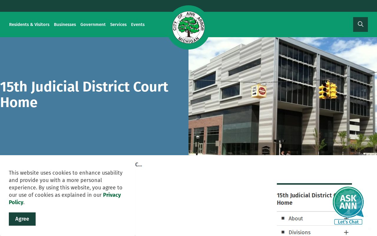 Washtenaw County municipal court warrant information from the 15th District Court