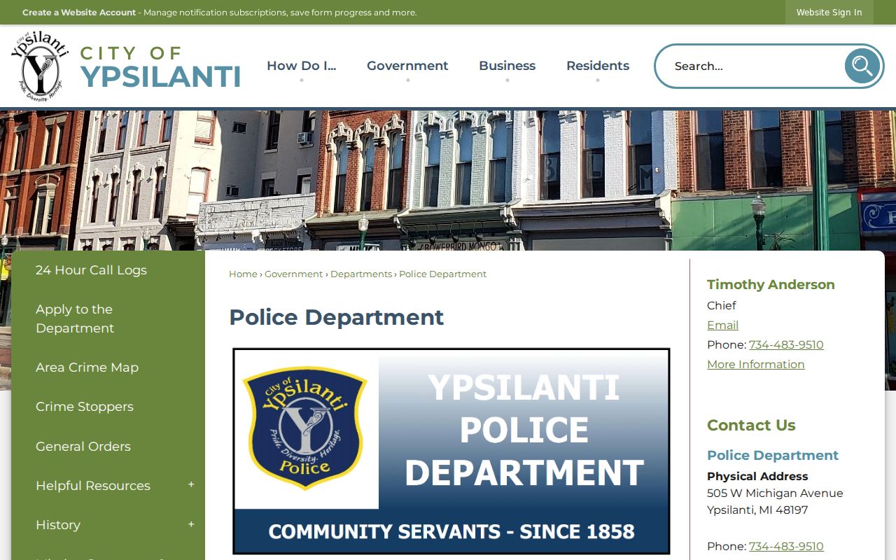 Ypsilanti warrant records information from the City of Ypsilanti Police Department